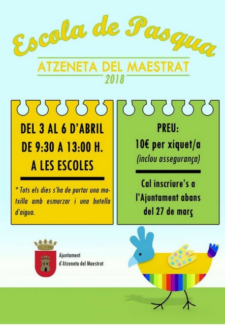 Escola de Pasqua 2018 Atzeneta del Maestrat