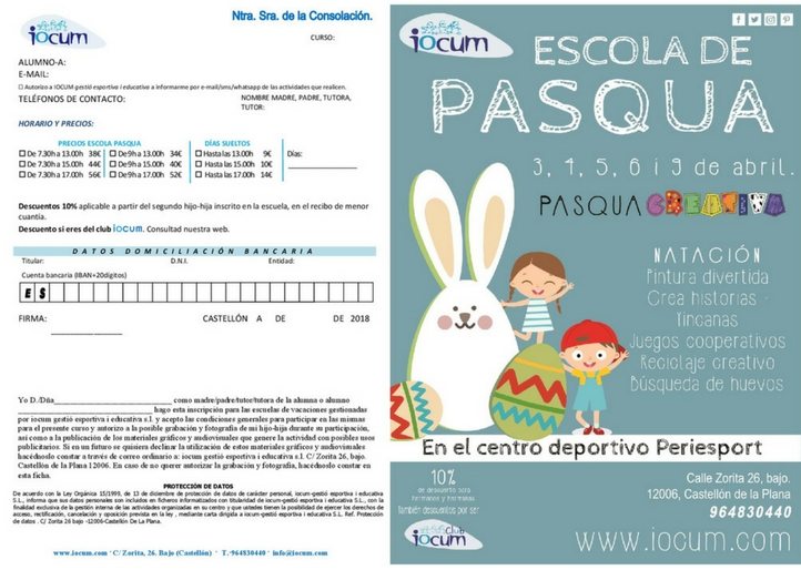 Escola de Pasqua Creativa 2018 Periesport