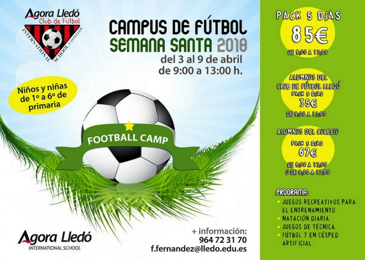 Campus de fútbol Semana Santa 2018 Colegio Lledó
