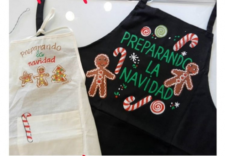 Delantales navideños niño y adulto personalizados. Disetta Benicàssim
