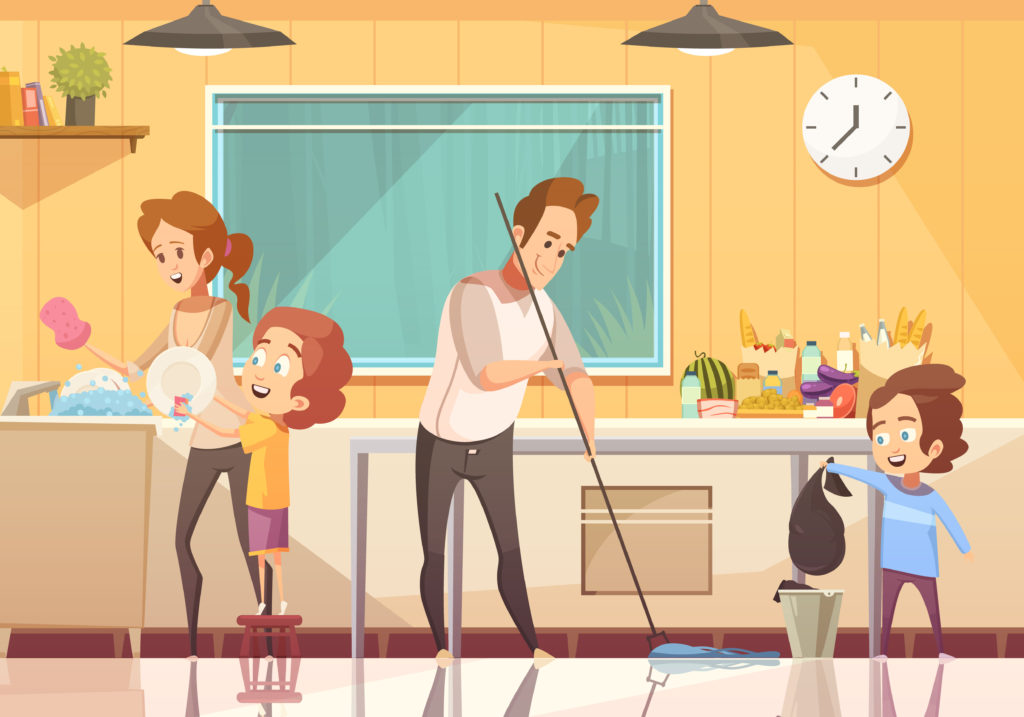 Niños y tareas de casa 