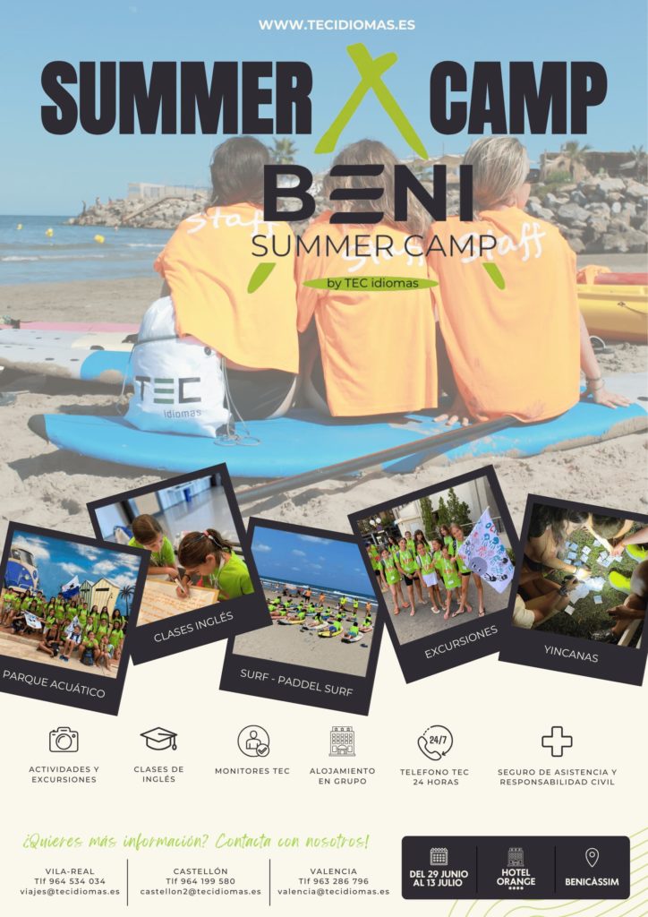 campamento de verano tecidiomas benicassim_cartel