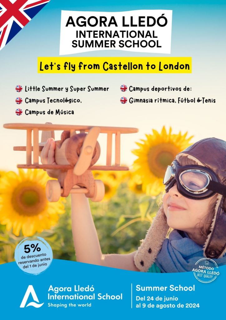 cartel summer school - escuela de verano colegio lledo castellon