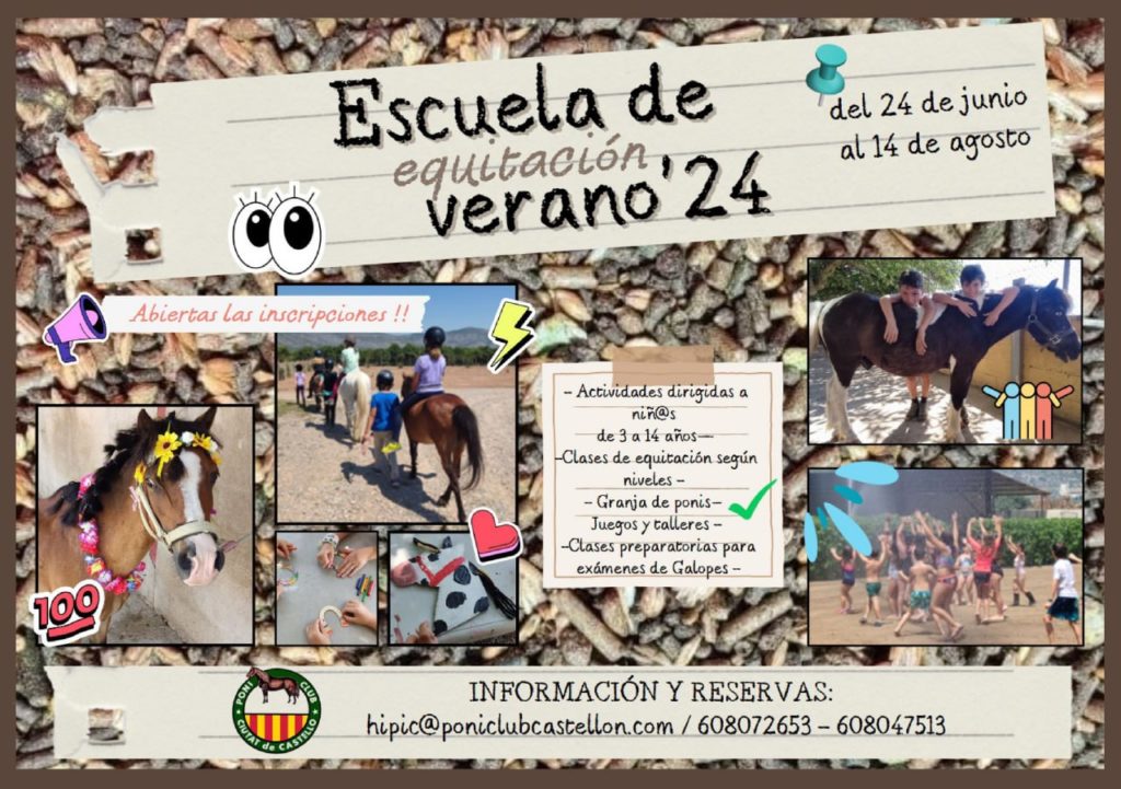 escuela verano poni club castellón_cartel