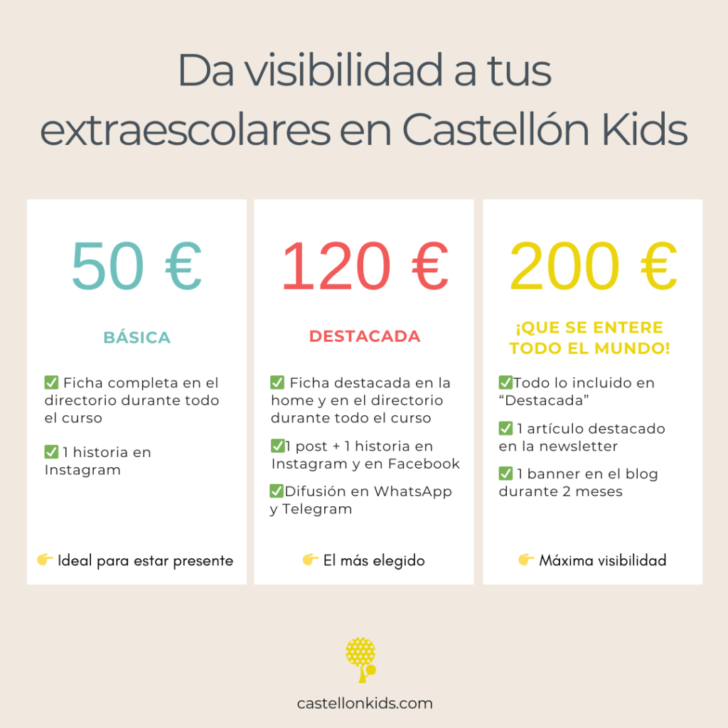 publicidad extraescolares en Castellón