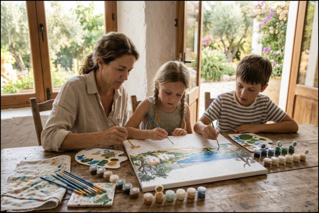 pintar con números en familia